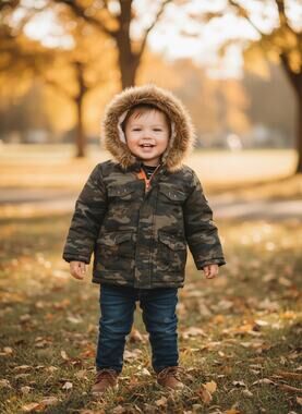 Rothschild 18 Months Jacket Camo Green Parka Sherpa Lined Full Zip Jacket